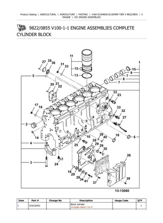 JCB 4160 TIER 4 FASTRAC Parts Catalogue Manual Instant Download (SN 02184000-02185999)