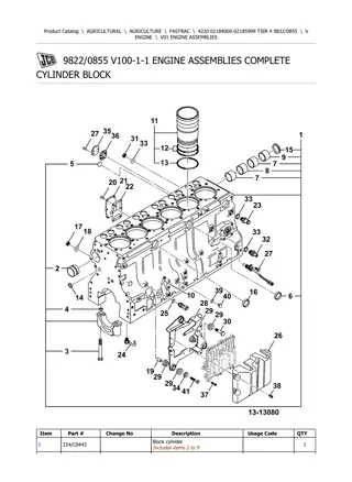 JCB 4220 TIER 4 FASTRAC Parts Catalogue Manual Instant Download (SN 02184000-02185999)