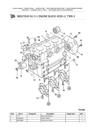 JCB 8020 MINI CRAWLER EXCAVATOR Parts Catalogue Manual Instant Download (SN 01284000-01284999)