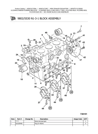 JCB 8030 ZTS MINI CRAWLER EXCAVATOR Parts Catalogue Manual Instant Download (SN 01228500-01230499, 01908500-01908999)