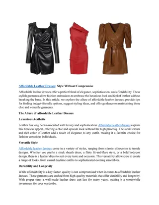 Affordable Leather Dresses: Style Without Compromise