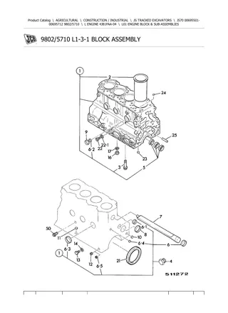 JCB JS70 Tracked Excavator Parts Catalogue Manual Instant Download (SN 00695501-00695712)