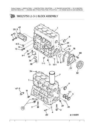 JCB JS110 Tracked Excavator Parts Catalogue Manual Instant Download (SN 00697002-00697055)