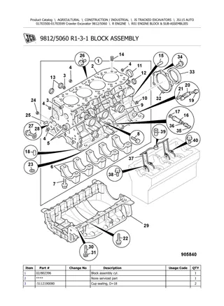 JCB JS115 AUTO Tracked Excavator Parts Catalogue Manual Instant Download (SN 01703500-01703599)