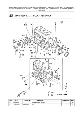 JCB JS130W Wheeled Excavator Parts Catalogue Manual Instant Download (SN 00717003-00717003, 00716500-00717236)