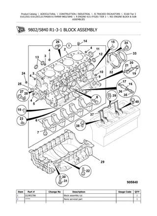 JCB JS160 Tier 3 Tracked Excavator Parts Catalogue Manual Instant Download (SN 01612501-01612933, 01704000-01704999)