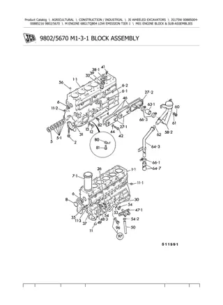 JCB JS175W Wheeled Excavator Parts Catalogue Manual Instant Download (SN 00885004-00885216)