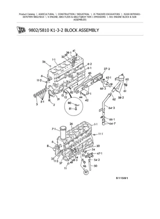 JCB JS200 Tracked Excavator Parts Catalogue Manual Instant Download (SN 00705001-00707999)