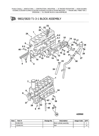 JCB JS200 Tracked Excavator Parts Catalogue Manual Instant Download (SN 01018001-01020001, 01202500-01204022, 01503300-01504499, 01701500-01702499)