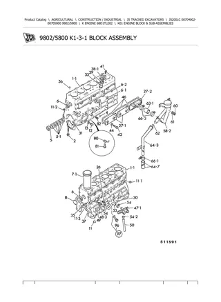 JCB JS200LC Tracked Excavator Parts Catalogue Manual Instant Download (SN 00704002-00705000)