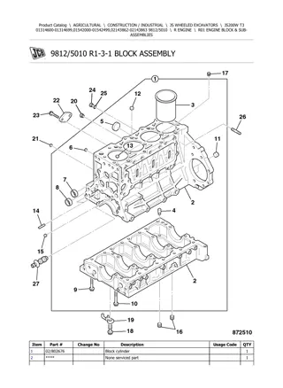 JCB JS200W T3 Wheeled Excavator Parts Catalogue Manual Instant Download (SN 01314600-01314699, 01542000-01542499, 02143862-02143863)