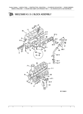 JCB JS200W Wheeled Excavator Parts Catalogue Manual Instant Download (SN 00809001-00809116)