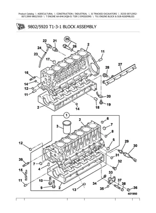 JCB JS330 Tracked Excavator Parts Catalogue Manual Instant Download (SN 00712952-00713999)