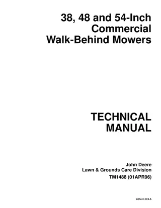 John Deere 38 Inch Commercial Walk-Behind Mower Service Repair Manual Instant Download