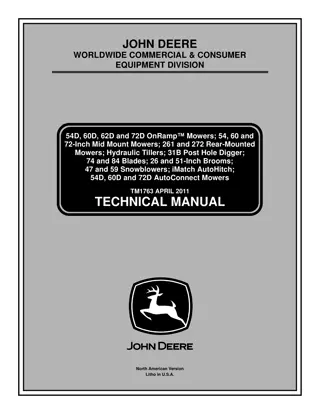 John Deere 54D, 60D and 72 Service Repair Manual Instant Download