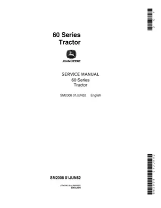 John Deere 60 Series Tractor Service Repair Manual Instant Download (sm2008)