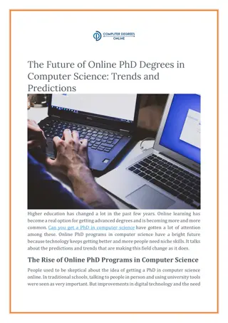 The Future of Online PhD Degrees in Computer Science