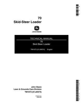 John Deere 70 Skid-Steer Loader Service Repair Manual Instant Download (tm1072)