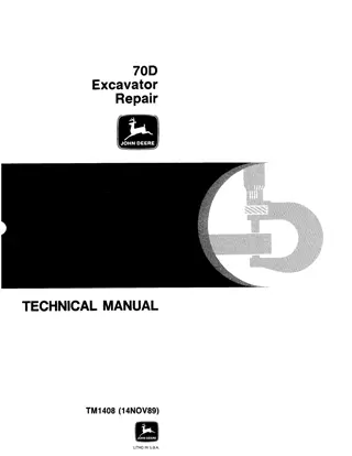 John Deere 70D Excavator Service Repair Manual Instant Download (TM1408)