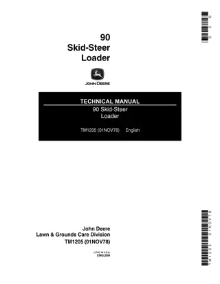 John Deere 90 Skid-Steer Loader Service Repair Manual Instant Download (tm1205)