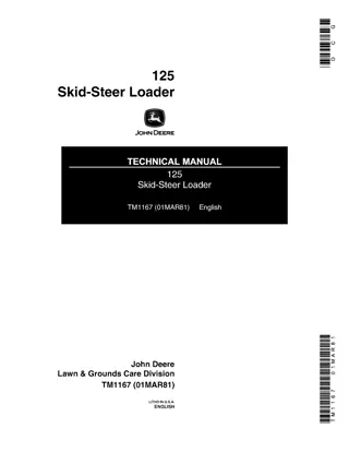 John Deere 125 Skid-Steer Loader Service Repair Manual Instant Download (tm1167)