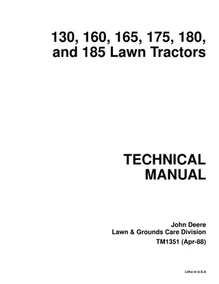 JOHN DEERE 130 LAWN GARDEN TRACTOR Service Repair Manual Instant Download (TM1351)