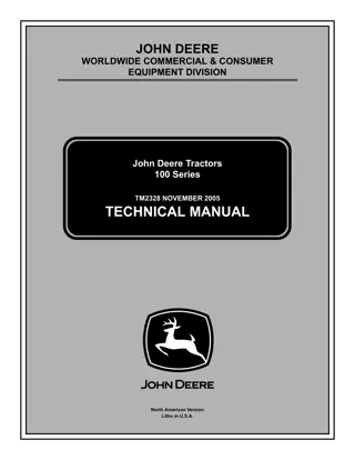 JOHN DEERE 145 LAWN GARDEN TRACTOR Service Repair Manual Instant Download (TM2328)
