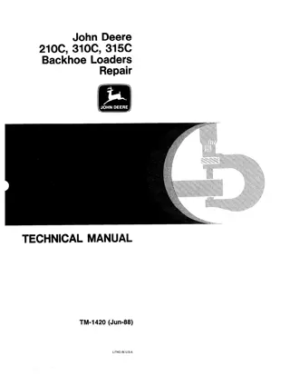 John Deere 210C Backhoe Loader Service Repair Manual Instant Download (tm1419   tm1420)