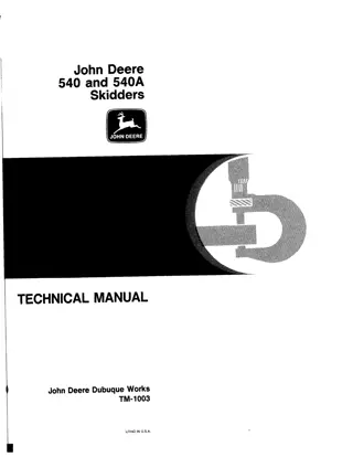 JOHN DEERE 540 Skidder Service Repair Manual Instant Download (TM1003)