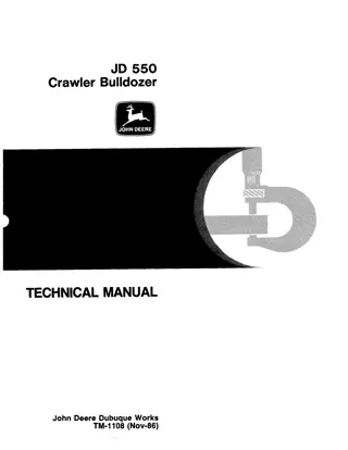 JOHN DEERE 550 Crawler Dozer Service Repair Manual Instant Download (tm1108)