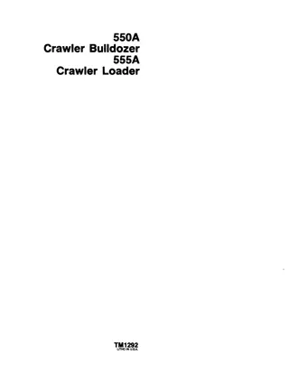 John Deere 550A Crawler Bulldozer Service Repair Manual Instant Download (tm1292)