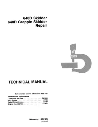 John Deere 640D Skidder Service Repair Manual Instant Download