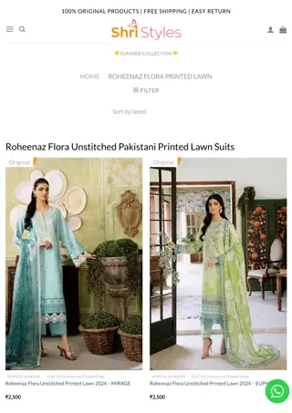Roheenaz Flora Unstitched Printed Lawn 2024 - Summer Fashion