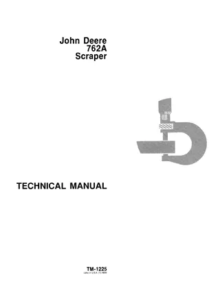 John Deere 762A Scraper Service Repair Manual Instant Download (tm1225)