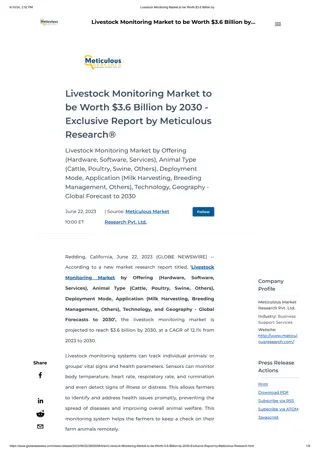 Livestock Monitoring Market Trend to be Worth $3.6 Billion by 2030