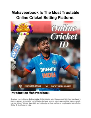 Mahaveerbook Is The Most Trustable Online Cricket Betting Platform