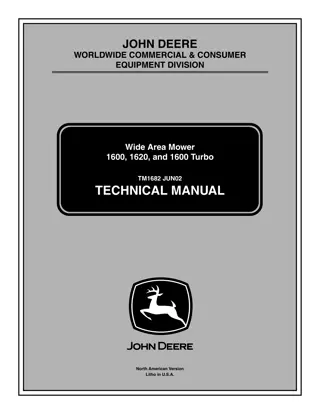 John Deere 1600 Mower Service Repair Manual Instant Download (TM1682)