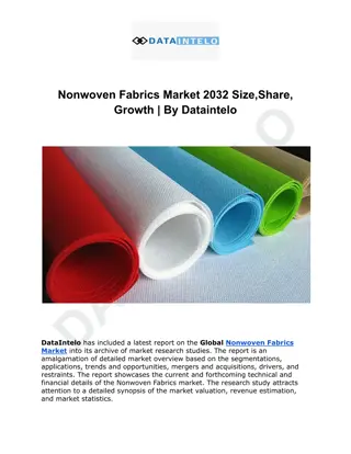 Nonwoven Fabrics Market 2032 Size,Share, Growth  By Dataintelo