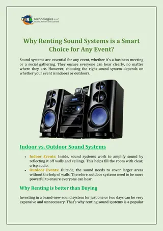 Why Renting Sound Systems is a Smart Choice for Any Event?