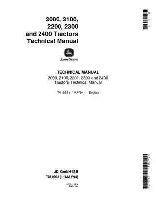 John Deere 2000 Tractor Service Repair Manual Instant Download (tm1563)