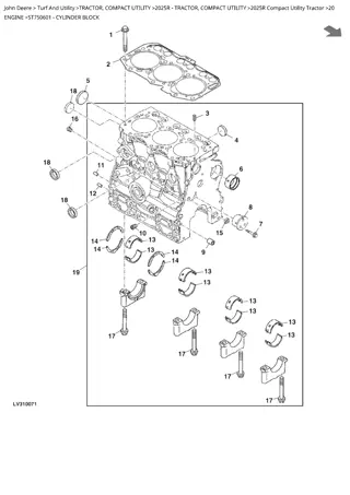 John Deere 2025R Compact Utility Tractor Parts Catalogue Manual Instant Download (PC11962)