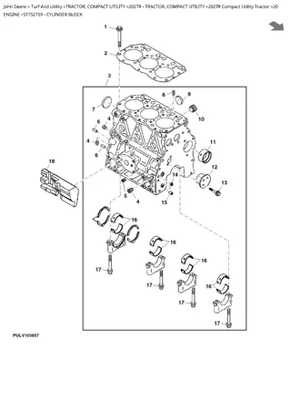 John Deere 2027R Compact Utility Tractor Parts Catalogue Manual Instant Download (PC11963)