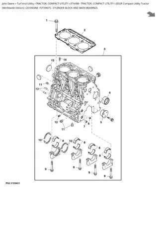 John Deere 2032R Compact Utility Tractor (Worldwide Edition) Parts Catalogue Manual Instant Download (PC11964)