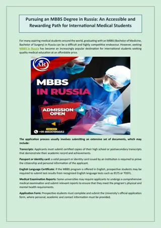 Pursuing an MBBS Degree in Russia