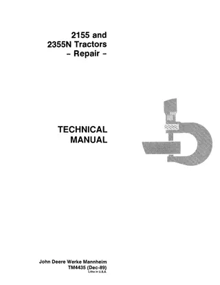 John Deere 2155 Tractor Service Repair Manual Instant Download (tm4435)