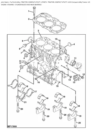 John Deere 2210 Compact Utility Tractor Parts Catalogue Manual Instant Download (PC9254)