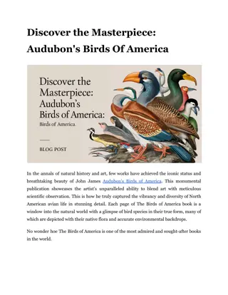 Discover the Masterpiece: Audubon's Birds Of America