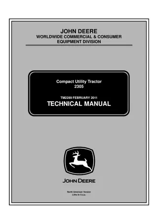 John Deere 2305 Compact Utility Tractor Service Repair Manual Instant Download (tm2289)