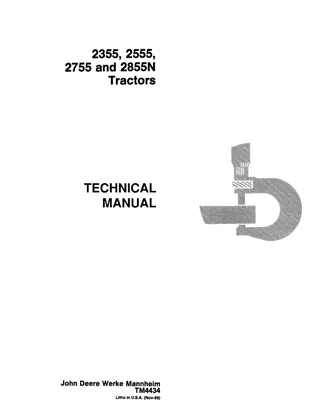 John Deere 2355 Tractor Service Repair Manual Instant Download (tm4434)