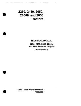 John Deere 2450 Tractor Service Repair Manual Instant Download (tm4440)